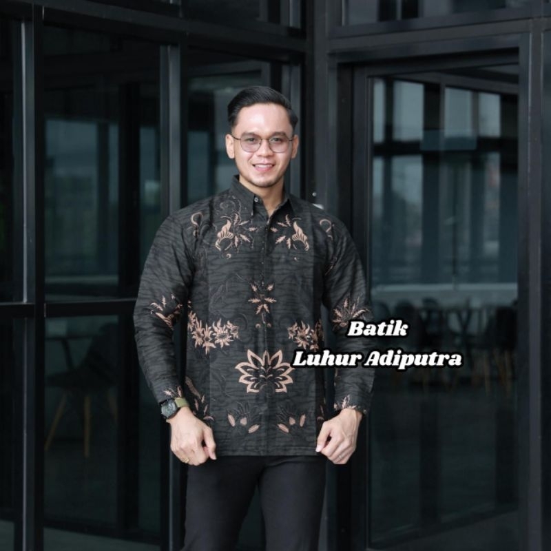 Pandawa hijau kemeja batik pria furing katun premium Luhur Adiputra
