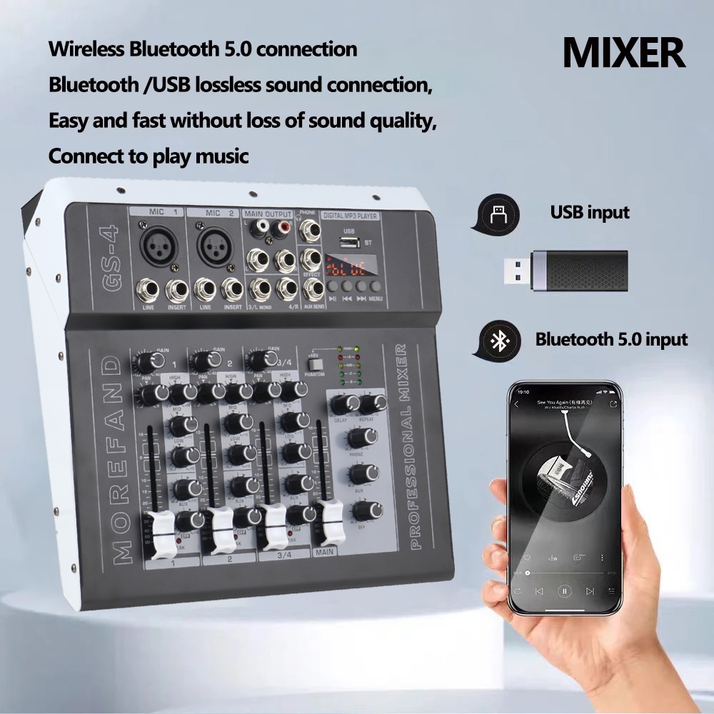 Mixer Sound console USB mixer MOREFAND GS4 Amlifiers
