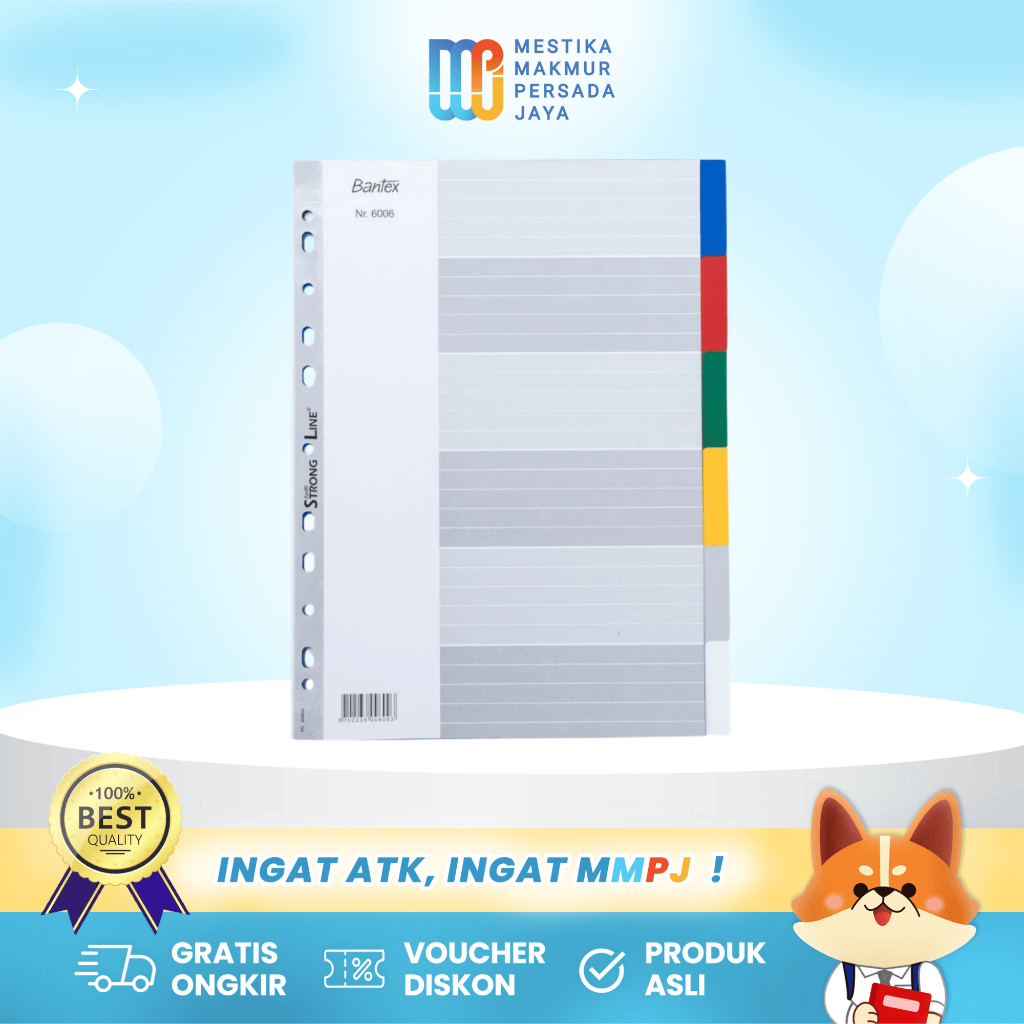 

Bantex Divider A4 Pembatas File Binder Strong-Line - 6 Pages 6006
