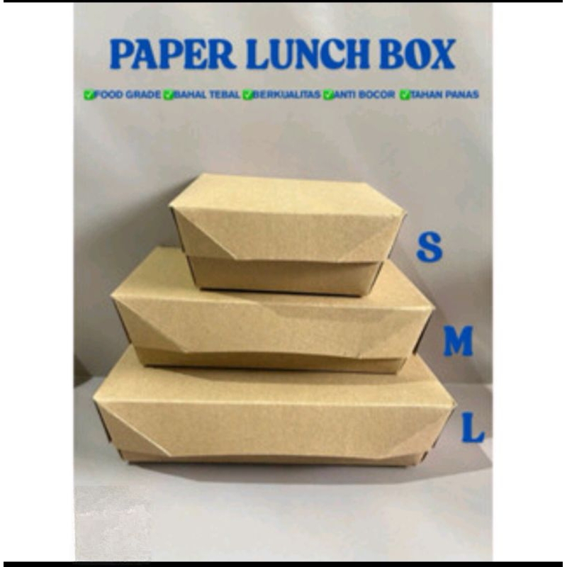 

Isi 1pcs Paper Lunch Box Kraf Coklat/Dus Nasi Box Kotak Box Makanan