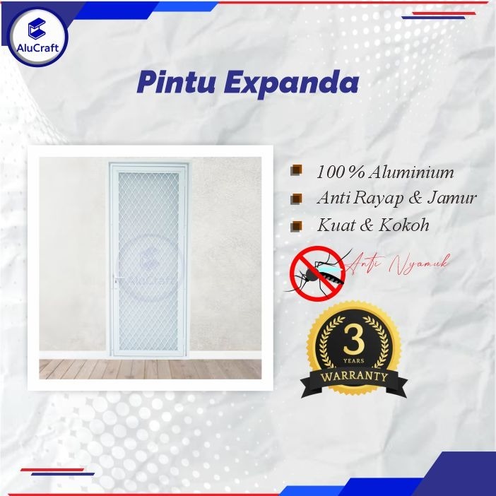 Pintu Expanda Alumunium UK 90 x 210