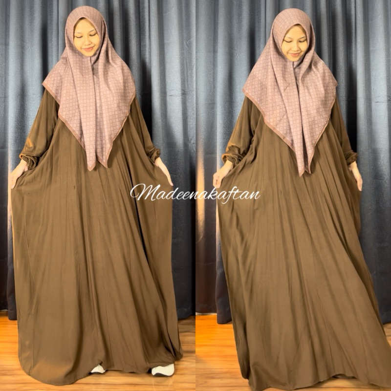 KAFTAN RAYON POLOS BAHAN RAYON PREMIUM JUMBO BUSUI FRIENDLY SUPER ADEM TEBAL/DASTER WANITA MODEL KAF
