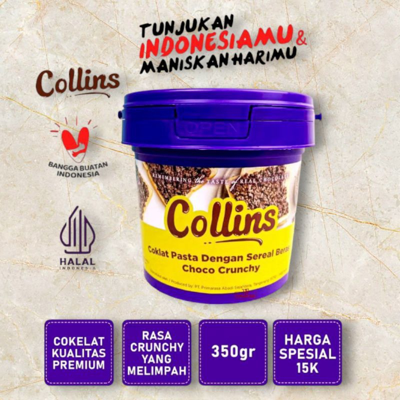 

COLLIN CHOCO CRUNCY SELAI COKLAT LUMER KEMASAN 350GR
