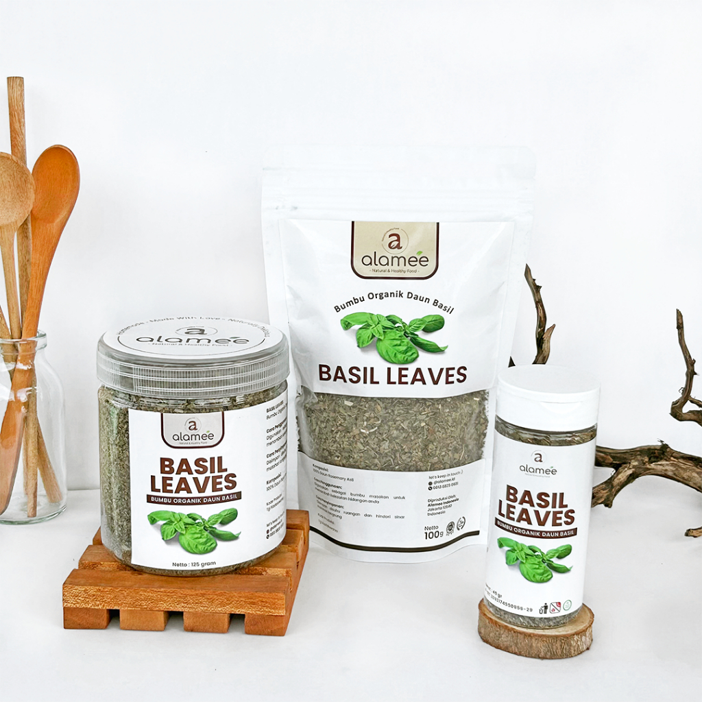 

ALAMEE Daun Basil Kering Bumbu Dapur Dried Leaf Murni Asli Tanpa Campuran Organik