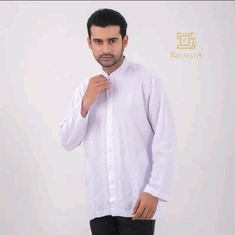 Baju Koko Muslim Baju Koko Pria Baju Koko Putih Baju Koko Dewasa Tangan Panjang Bordir Baju Koko Put