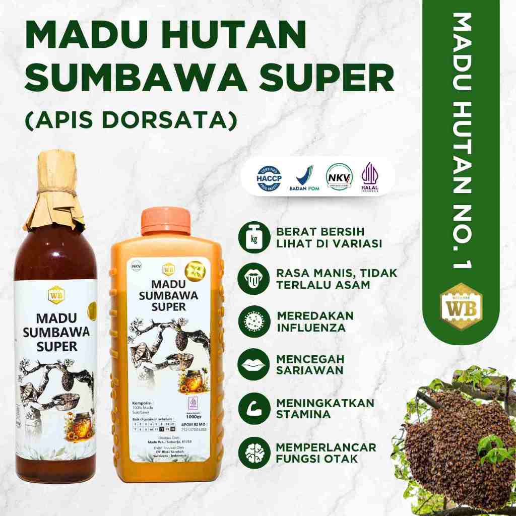 

Madu Hutan Sumbawa Super (Lebah Apis Dorsata) -Wild Bee - Beli 10 Gratis 1