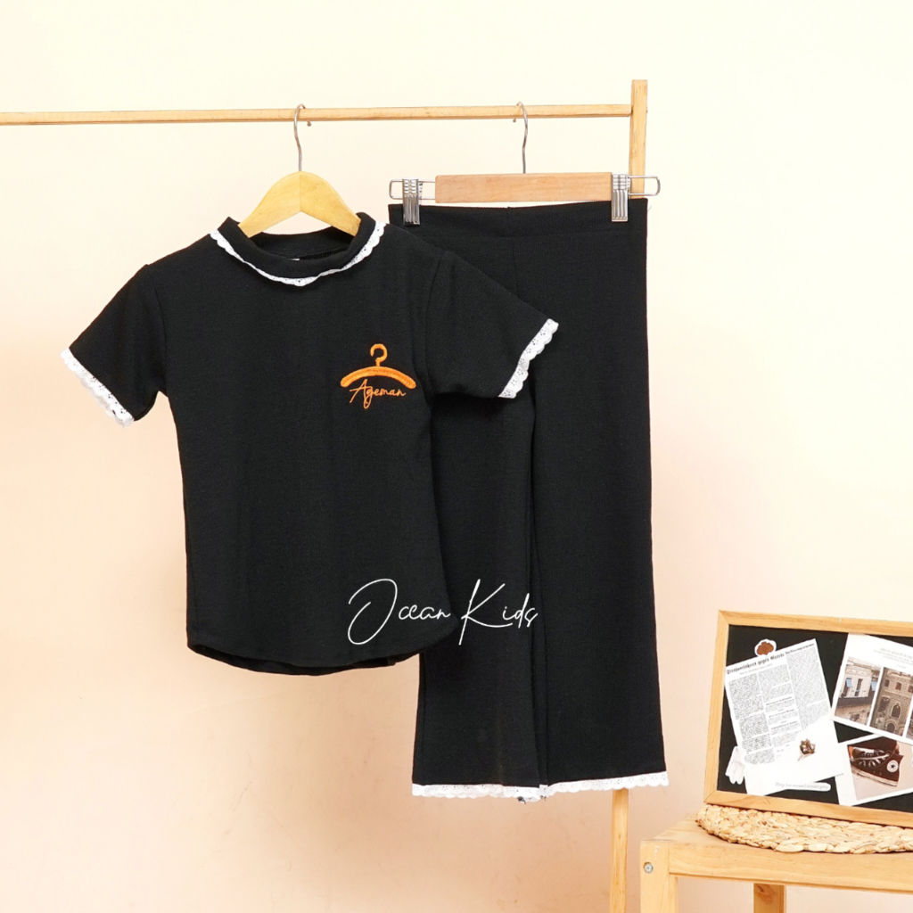 One Set Anak Perempuan Bahan Rajut Snowy Knit Premium Setelan Anak Perempuan Viral  Usia 1-11 Tahun