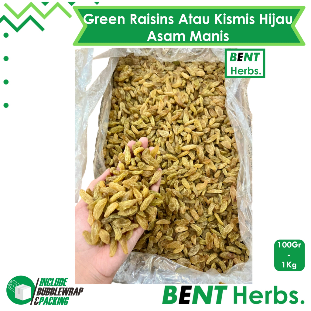 

Kismis Asam Manis Panjang Hijau Berkualitas 100 Gr Green Long Raisins Original Lezat Legit Murah