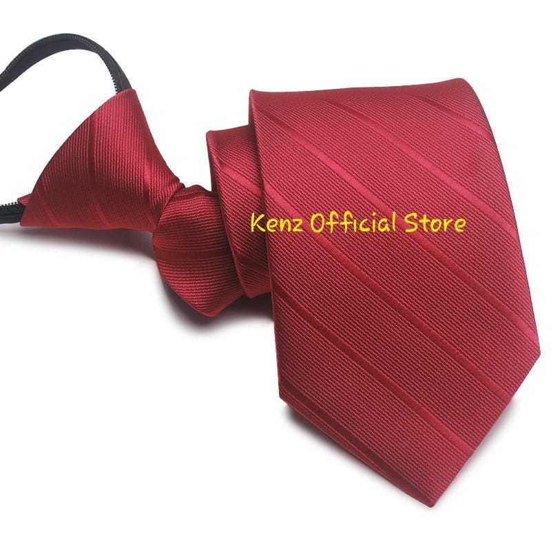 Dasi Pria Dasi Instan Resleting Dasi Merah Maroon Import 0018