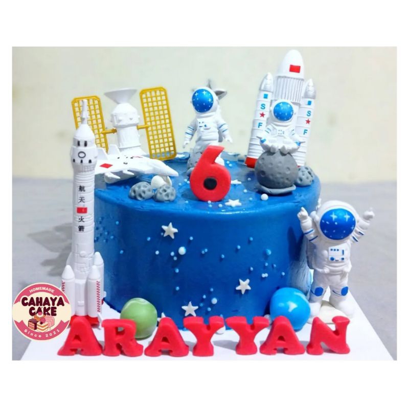 Kue Ultah Astronot / Astronot Cake / kue Ulang Tahun Planet / Nasa Cake Custom