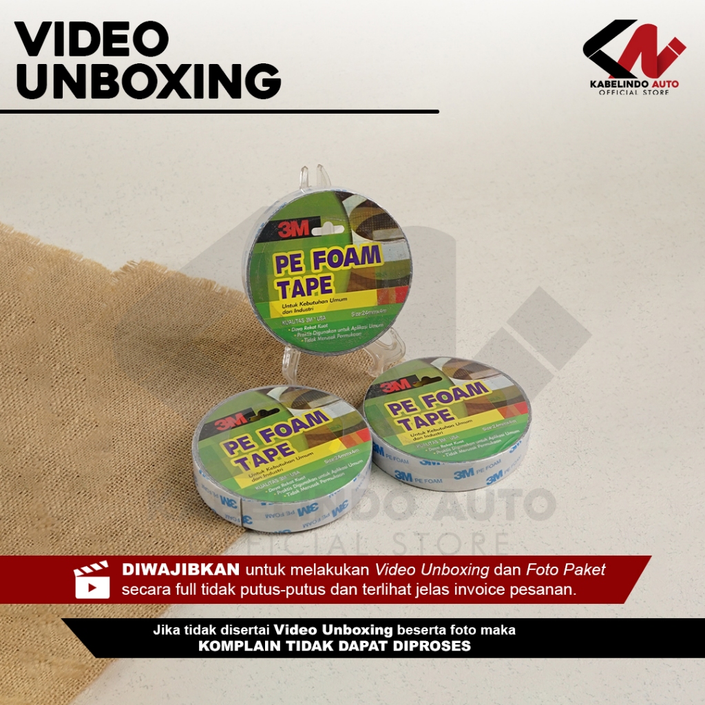 

DOUBLE TAPE 3M PE FOAM SOLASI BB BUSA 24MM x 4M ORIGINAL