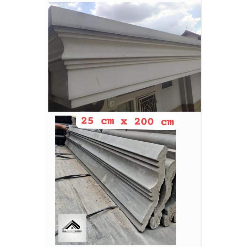 Lis plang profil Beton, Lis Beton asli, pull Beton uk,25x200cm