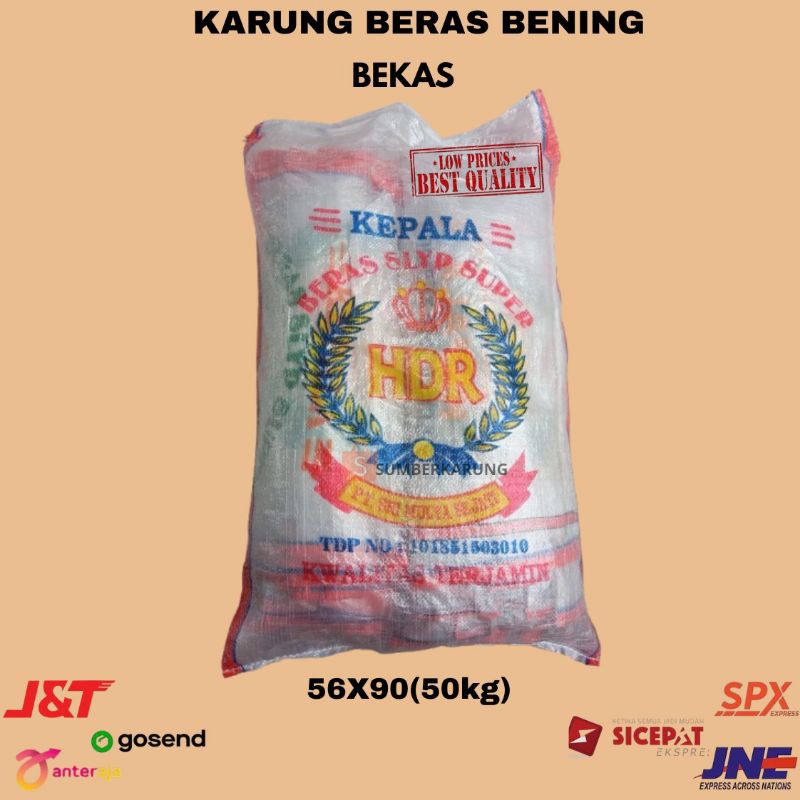 Karung Plastik Bening Bekas Beras 50KG 56 X 90 CM ECER /// Karung Plastik Bening 50KG