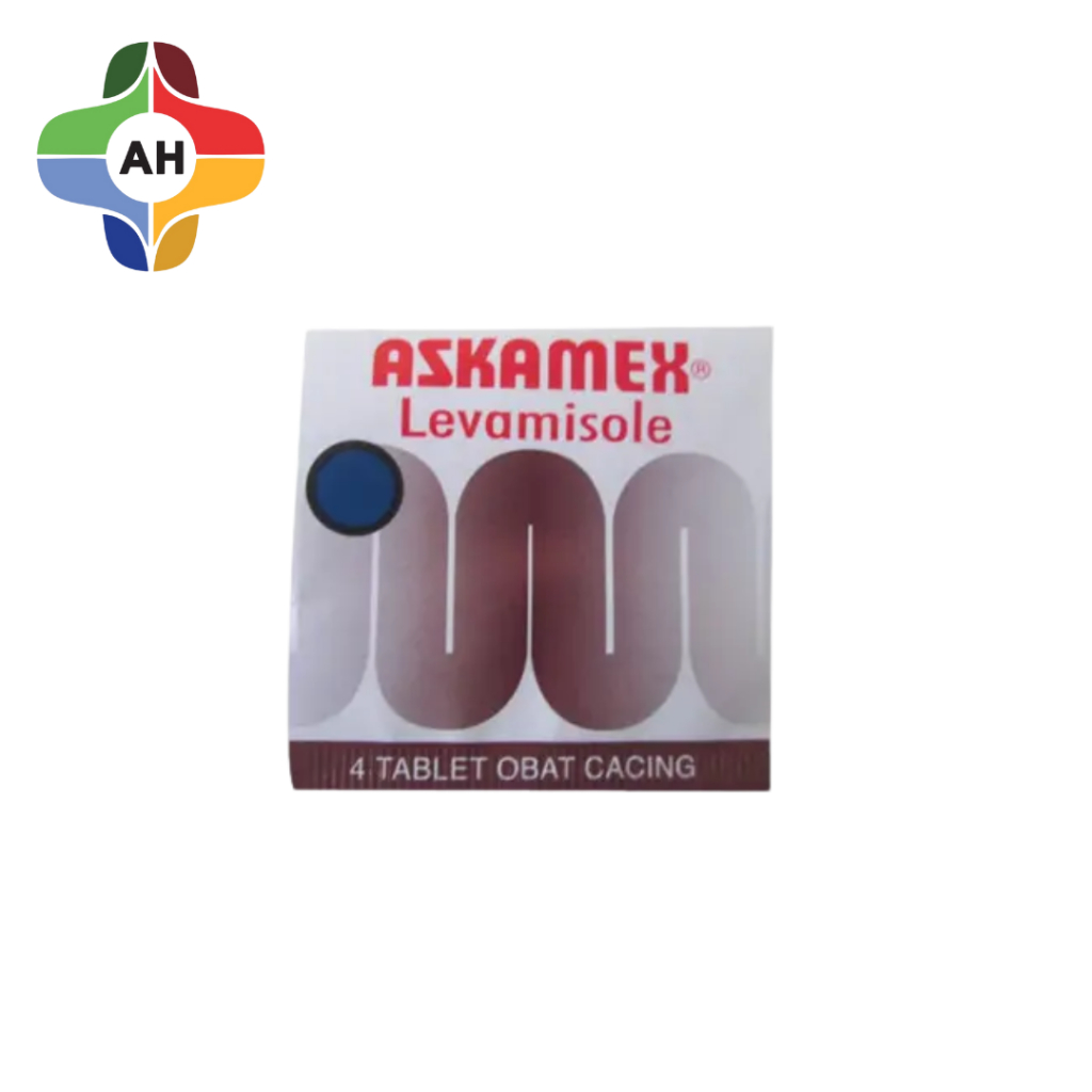 Askamex Levamisole HCI 1 Strip @4Tablet | Obat Cacing / apotek hutama