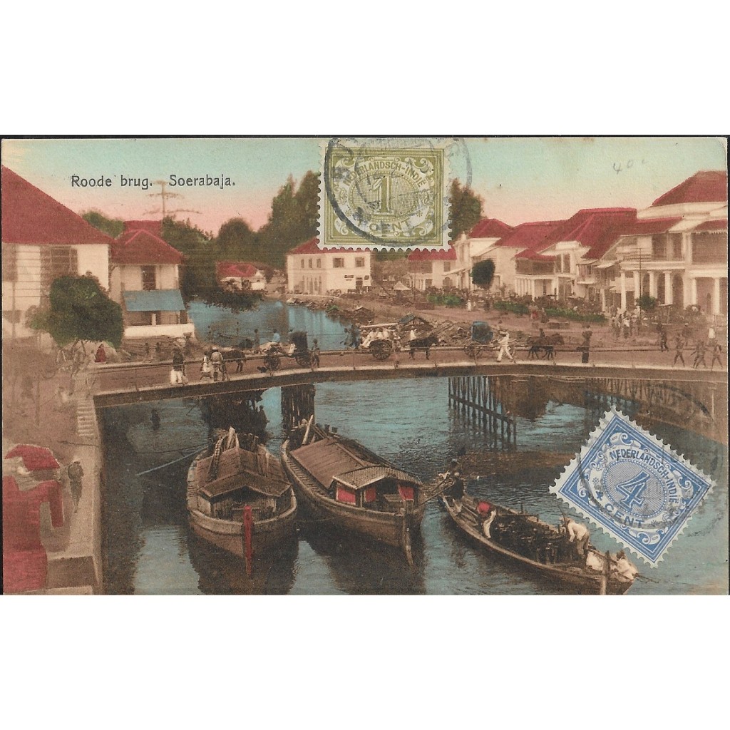 

Real Picture Postcard - Postcard / Kartu Pos Kuno Roode Brug - Soerabaja [Original]