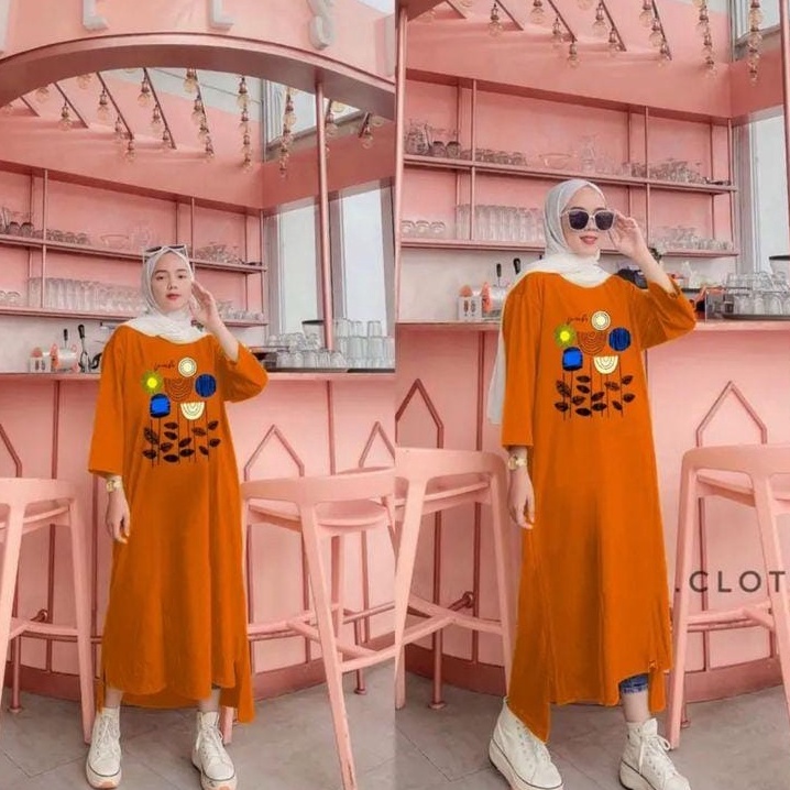 Model Baru LONG TUNIK BASIC FLORA  OVERSIZE LONG TUNIK JUMBO  TUNIK JUMBO