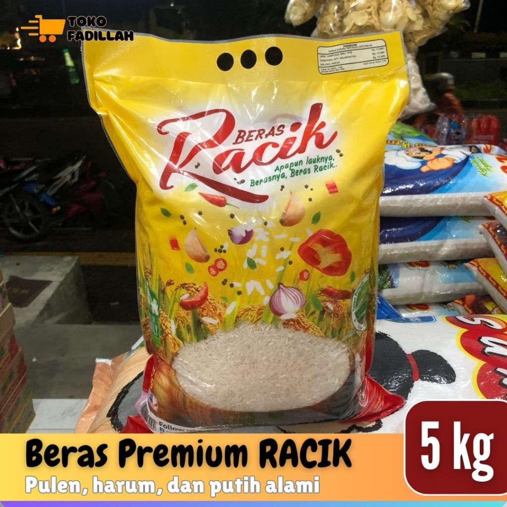 

Beras Premium RACIK 5kg - Pulen Harum Putih Alami