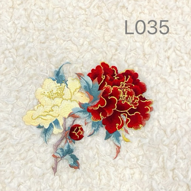 L035 Gold Maroon Flower / lace gaun sangjit / lace cheongsam/ bordir lace cheongsam