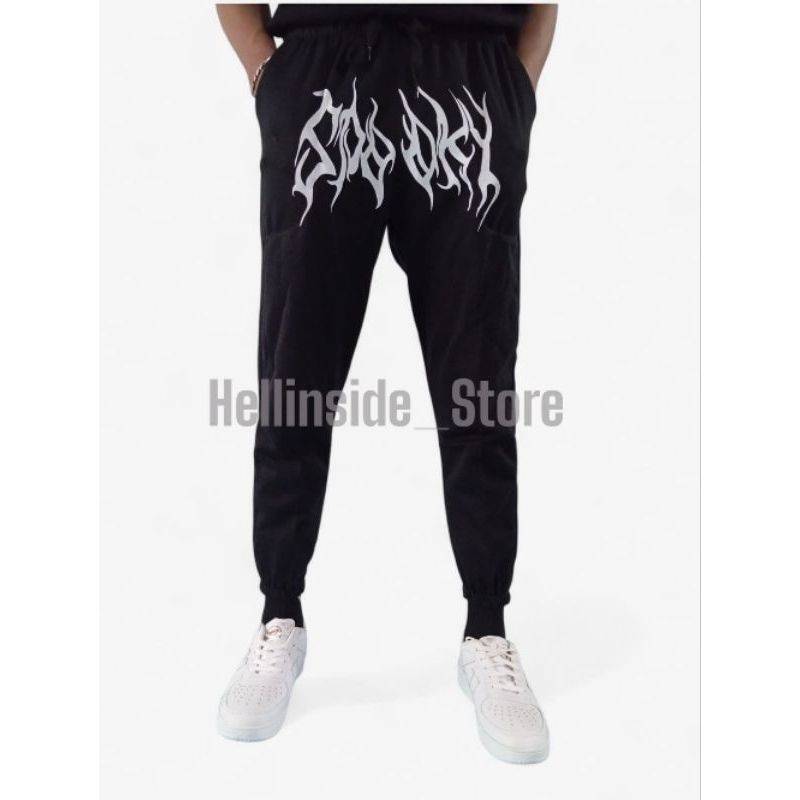 Celana Joger Motif Unisex Tulisan SPOOKY / celana Joger panjang pria terbaru