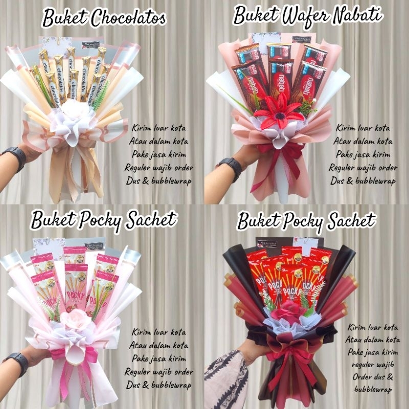 

READY !!! Buket snack pocky ,Buket pocky sachet ,Bucket bunga, Buket snack, Hadiah wisuda/birthday