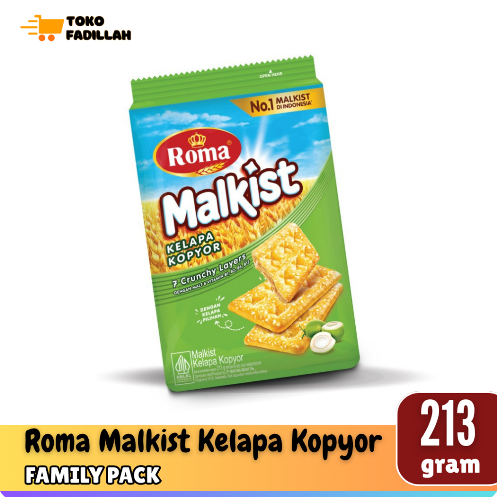 

Roma Malkist Kelapa Kopyor Family Pack 213 gr