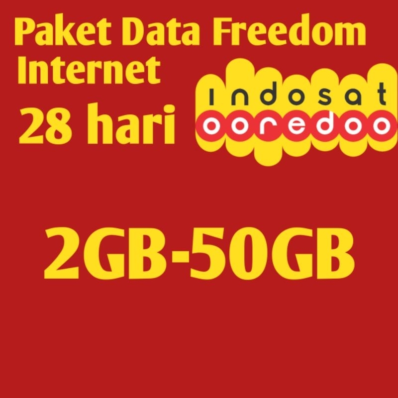 Indosat Data Freedom Internet || Kuota Indosat 28 Hari 2GB 10GB 20GB 25GB 50GB