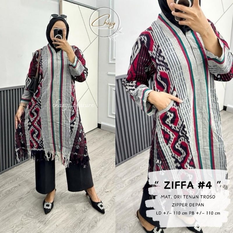 ZIFFA TUNIK / BAJU TUNIK WANITA BAHAN TENUN TROSO ORI / BAJU ADAT LURIK WANITA