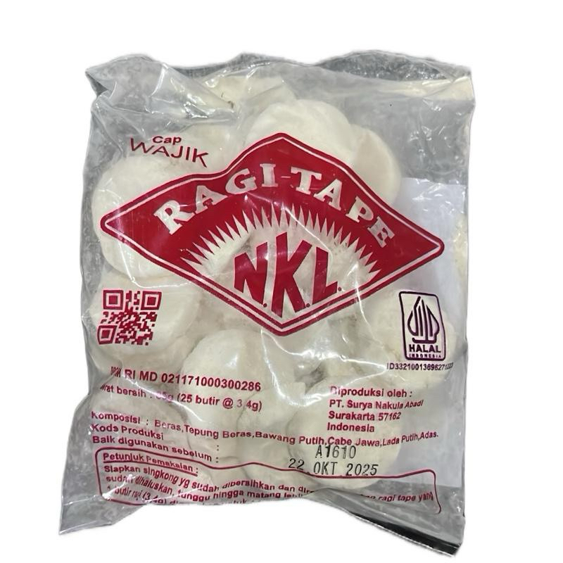 

Ragi Tape NKL Original Ragi Fermentasi isi 25 butir