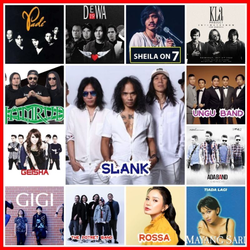 KASET CD MP3 LAGU SANTAI POP INDONESIA - SLANK - SHEILA ON7 -  ROSA - GEISHA