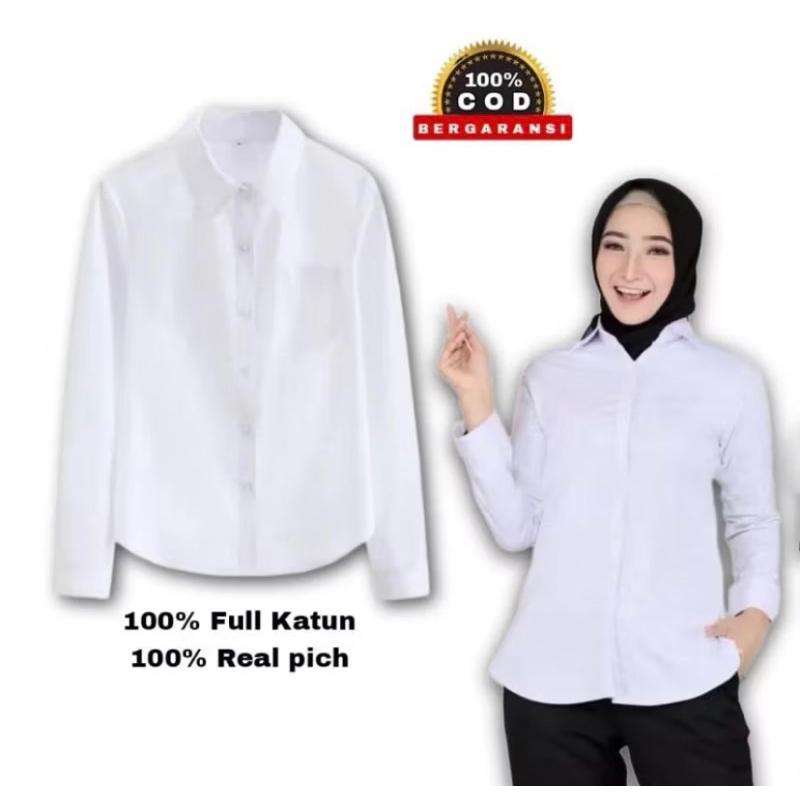 Kemeja Wanita Putih / Kemeja Kerja Wanita Putih Formal