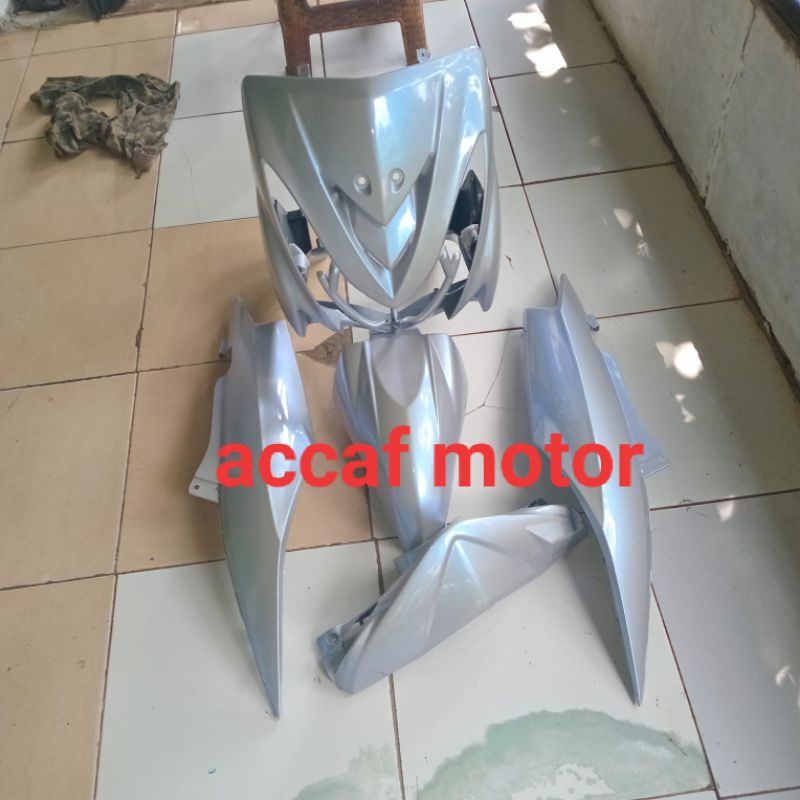 cover full body halus Yamaha Mio soul karbu warna silver lembayung biru