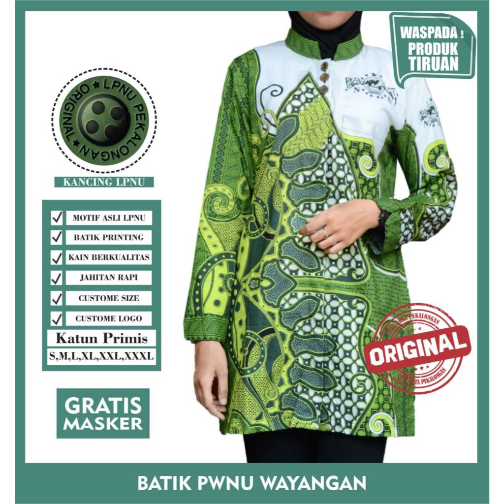 Blus Batik PWNU Batik Pwnu Batik NU Wanita Seragam NU WANITA