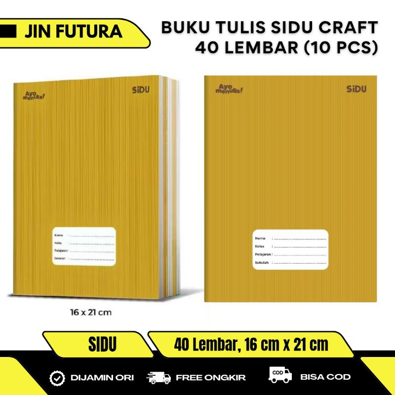 

(10 pcs) SIDU - Buku Tulis 40 Lembar Sidu Kraft 1 pak