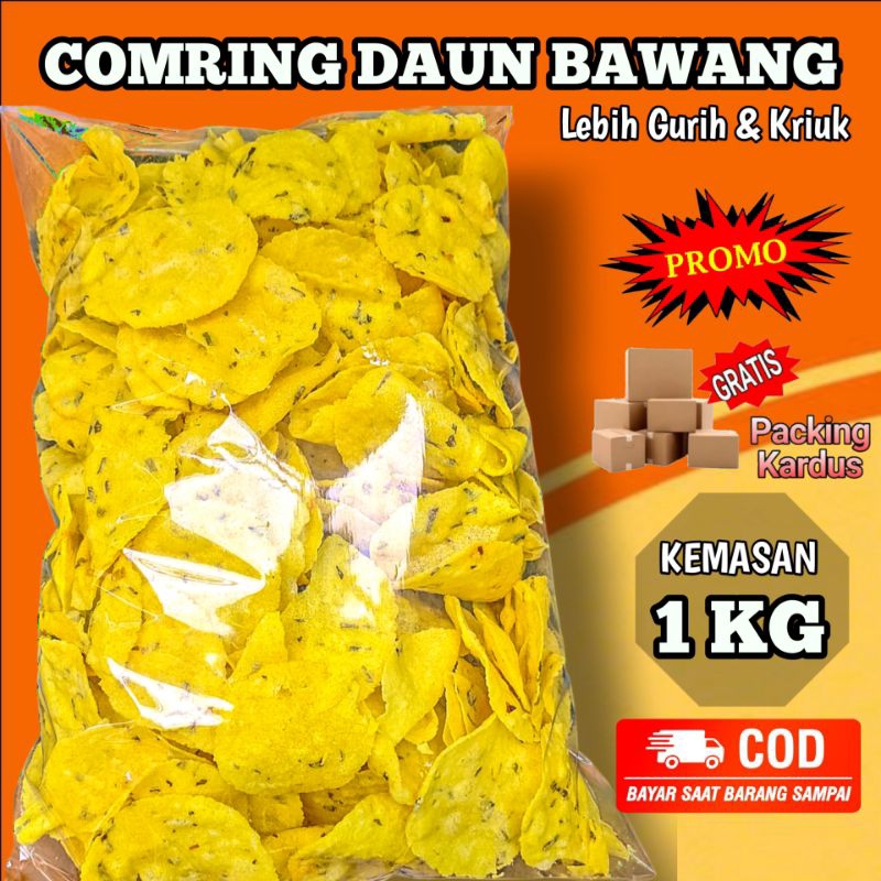 

Comring 1kg / keripik Comro Kering Rasa Daun bawang / Keripik Singkong / gemblong Khas Ciamis best seller Termurah