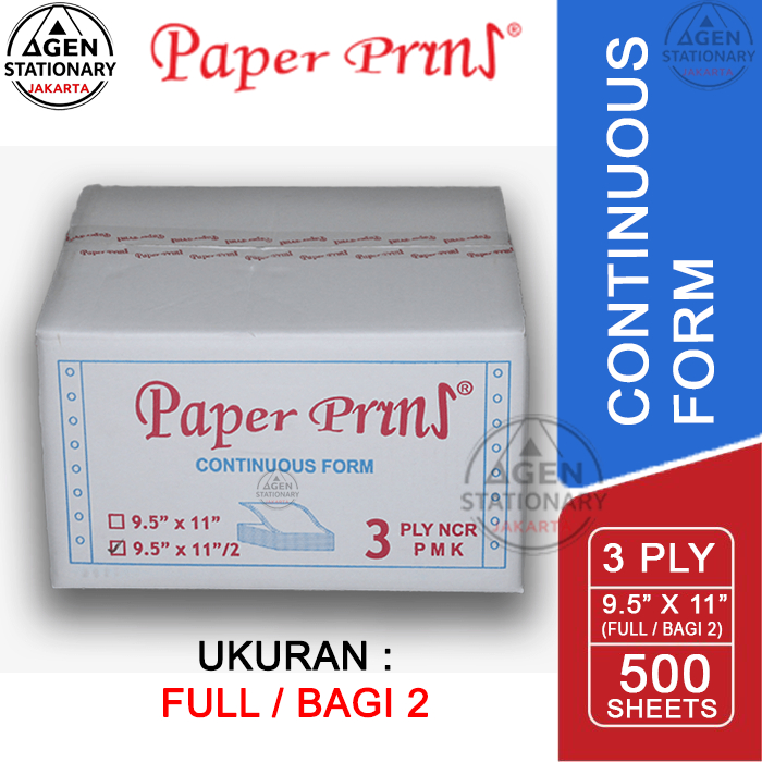 

KERTAS CONTINUOUS FORM PAPER PRINT 9.5 X 11 3 PLY FULL BAGI 2 FAKTUR SURAT JALAN NCR RANGKAP 3