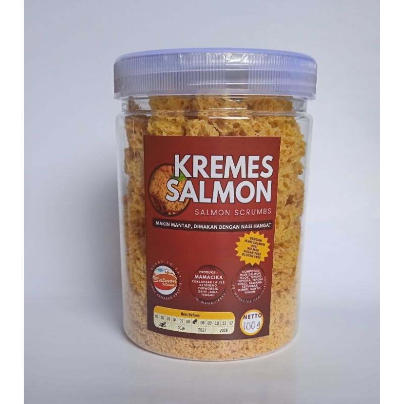 

KREMES IKAN SALMON/ 100g kremesansalmon / kremesanikan / kremesan Mpasi / cemilanSehatAnak / anak GTM / kremesan non msg