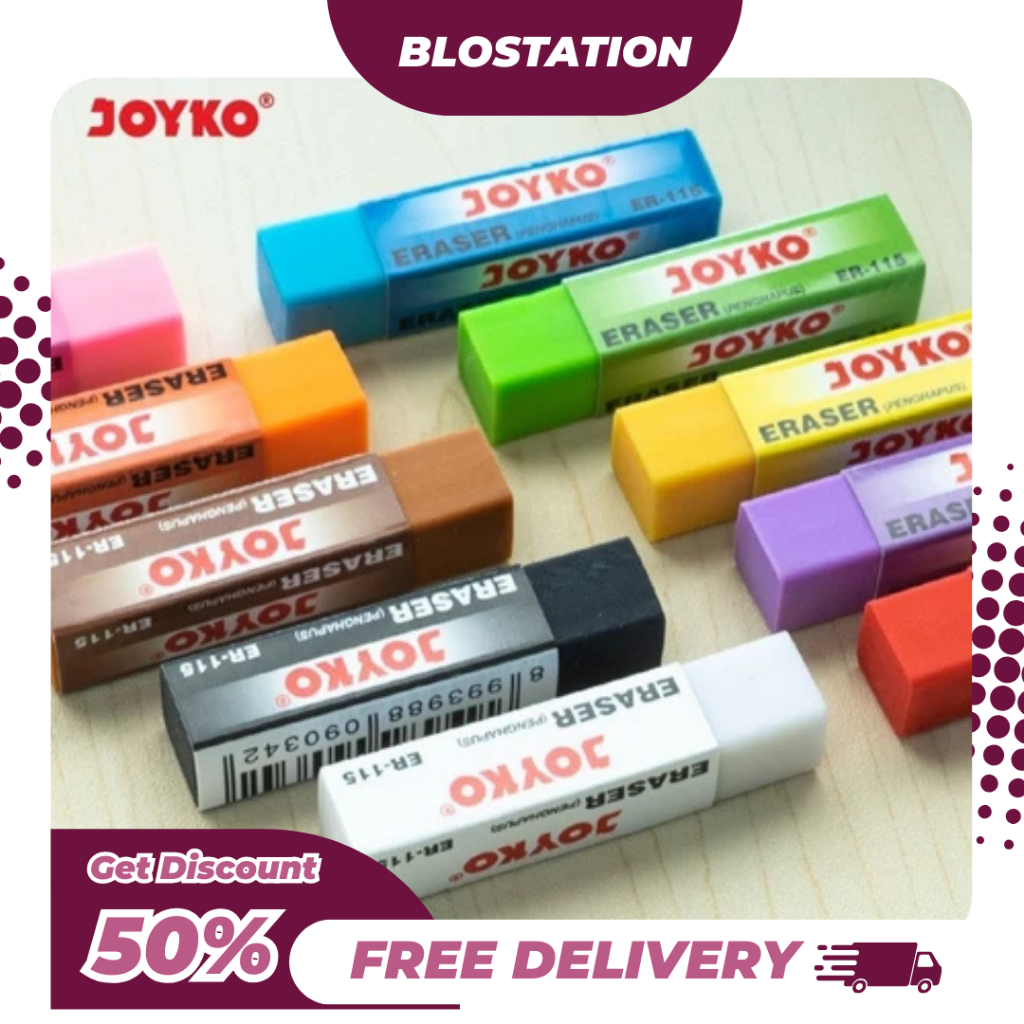 

BT.ID Joyko Penghapus Eraser ER-115 Full Colour Lucu Unik Murah