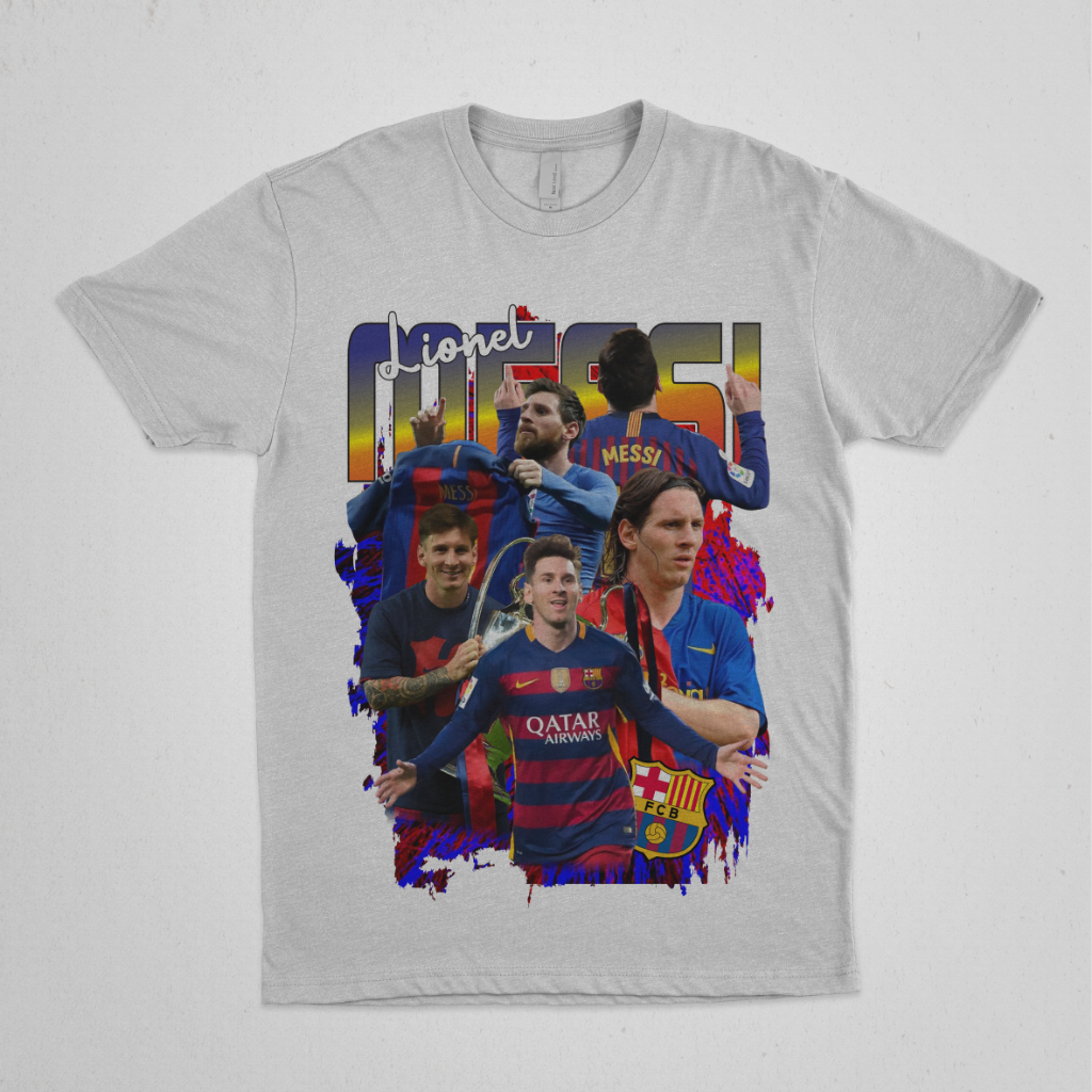 T-SHIRT MESSI // KAOS MESSI // LIONEL MESSI // KAOS VINTAGE MESSI // BARCELONA // 002