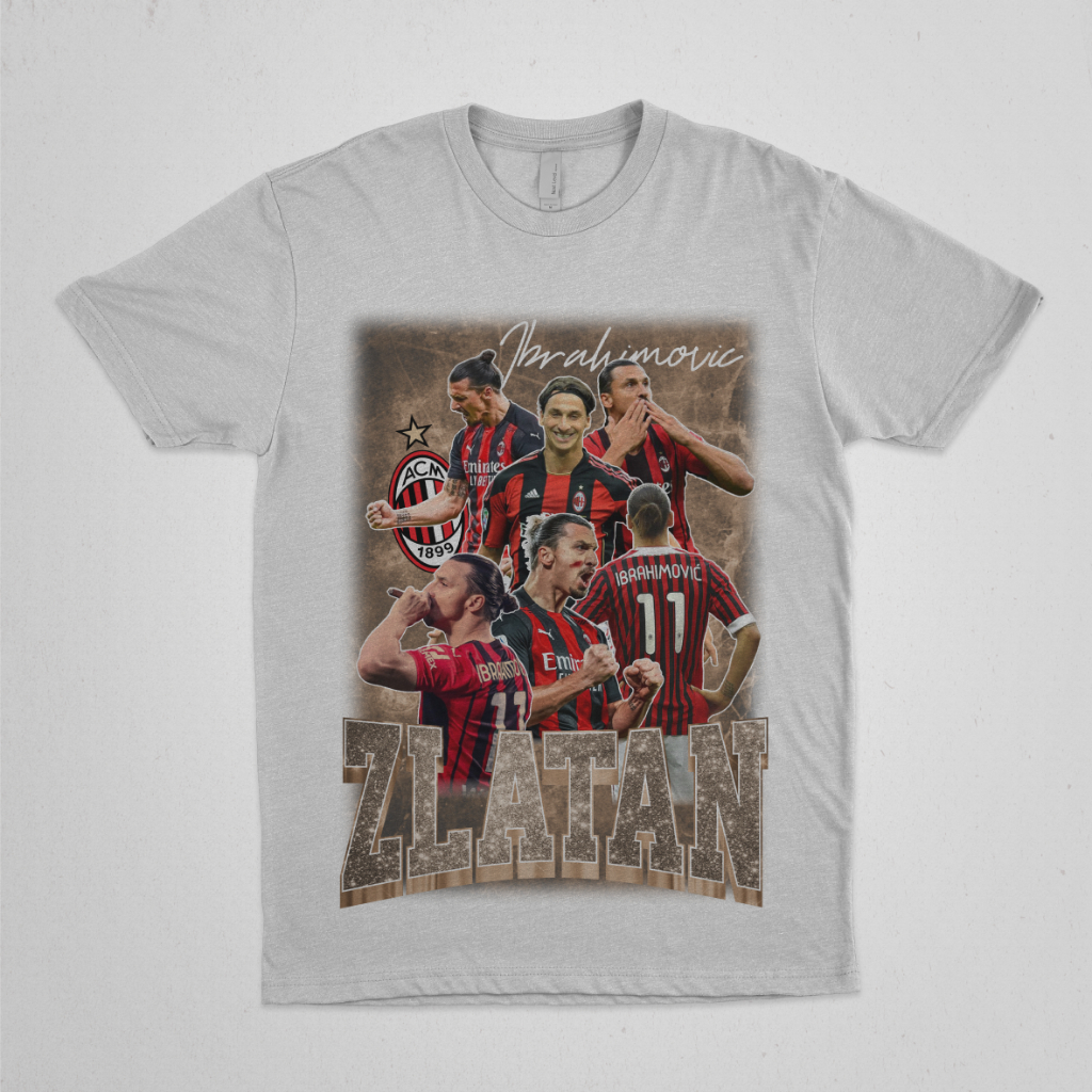 T-SHIRT ZLATAN // KAOS ZLATAN // ZLATAN IBRAHIMOVIC // KAOS VINTAGE ZLATAN // AC MILAN // 002