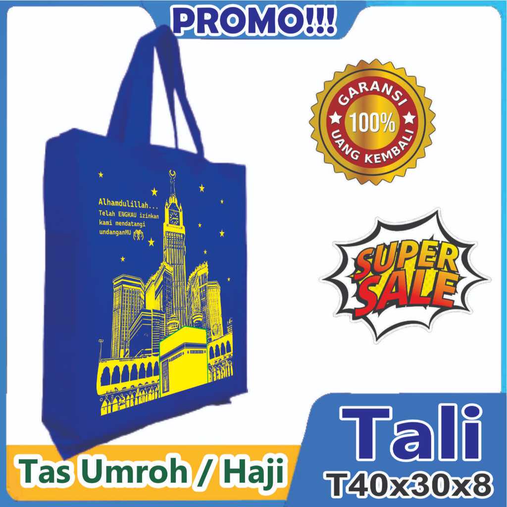 

TAS SOUVENIR UMROH HAJI JAM MAKKAH T40X30X8 (LIPATSAMPING) PER 12 PCS