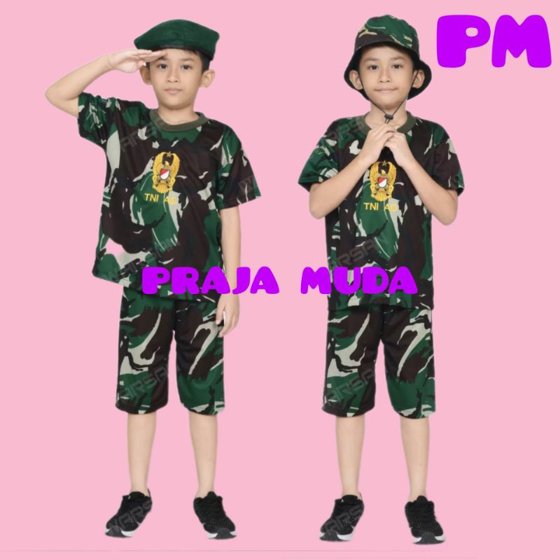 BAJU KAOS TENTARA ANAK/SET.KAOS ANAK LORENG/KAOS TENTARA ANAK TANGAN PENDEK