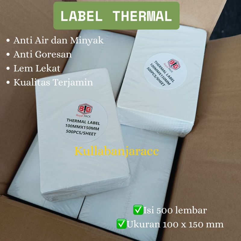 

Kertas label thermal 100 x 150 mm sticker isi 500