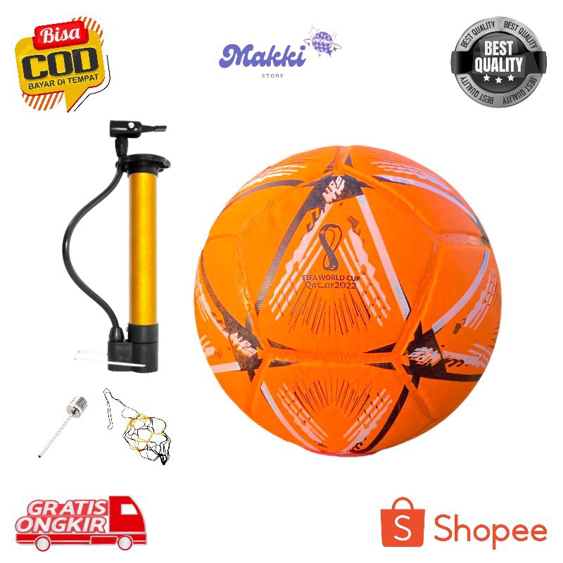 AL RIHLA Bola sepak al rihla size5 pres tempel gratis pentil jaring dan pompa