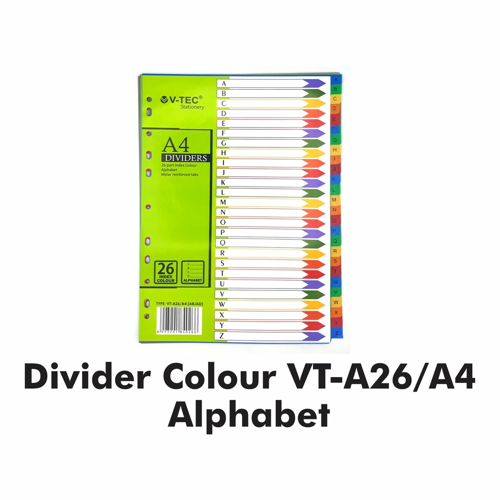 

VTEC DIVIDER PEMBATAS BINDER ABJAD TYPE VT- A26 / A4