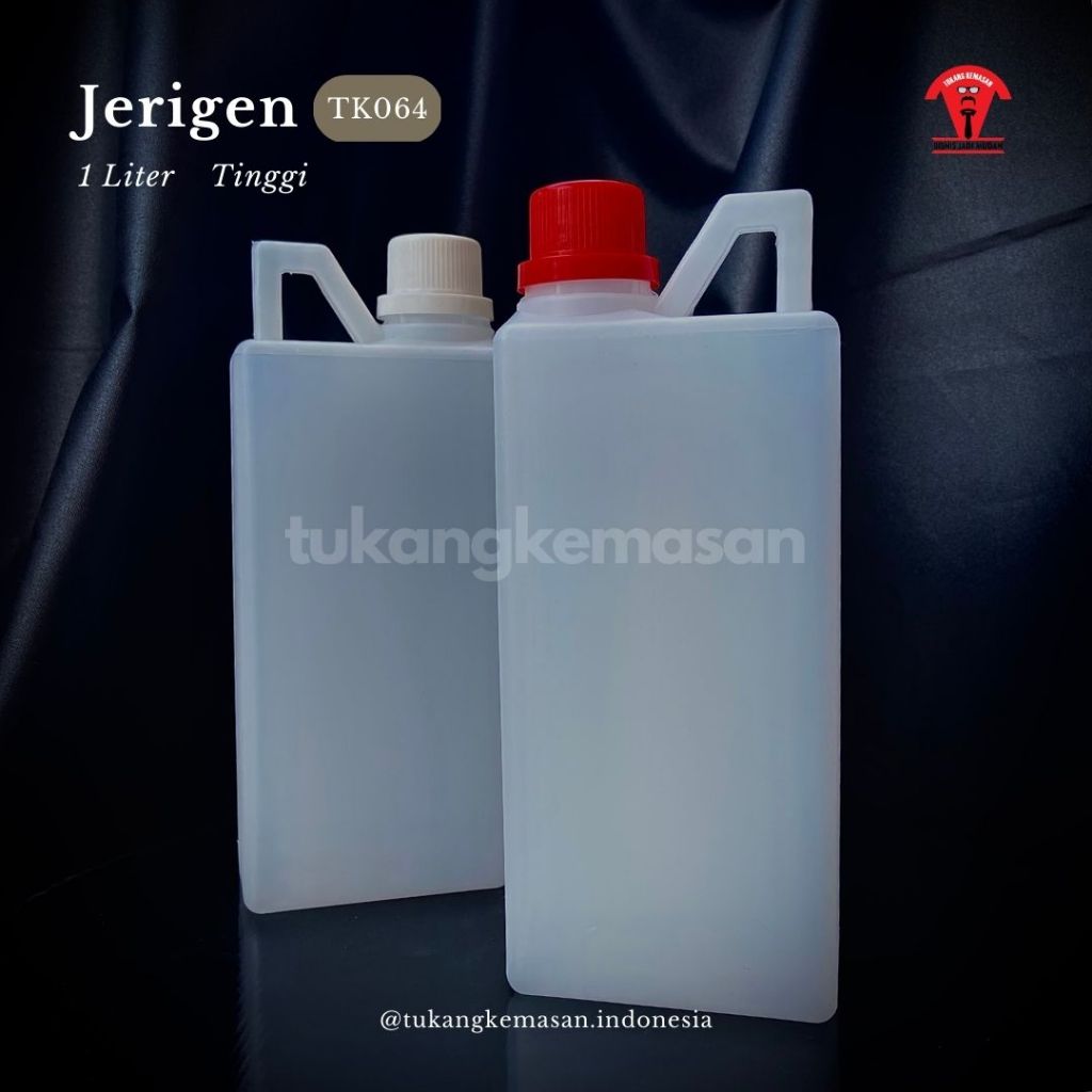 (1 Bal isi 40 pcs) Jerigen tinggi 1 Liter warna natural tutup segel