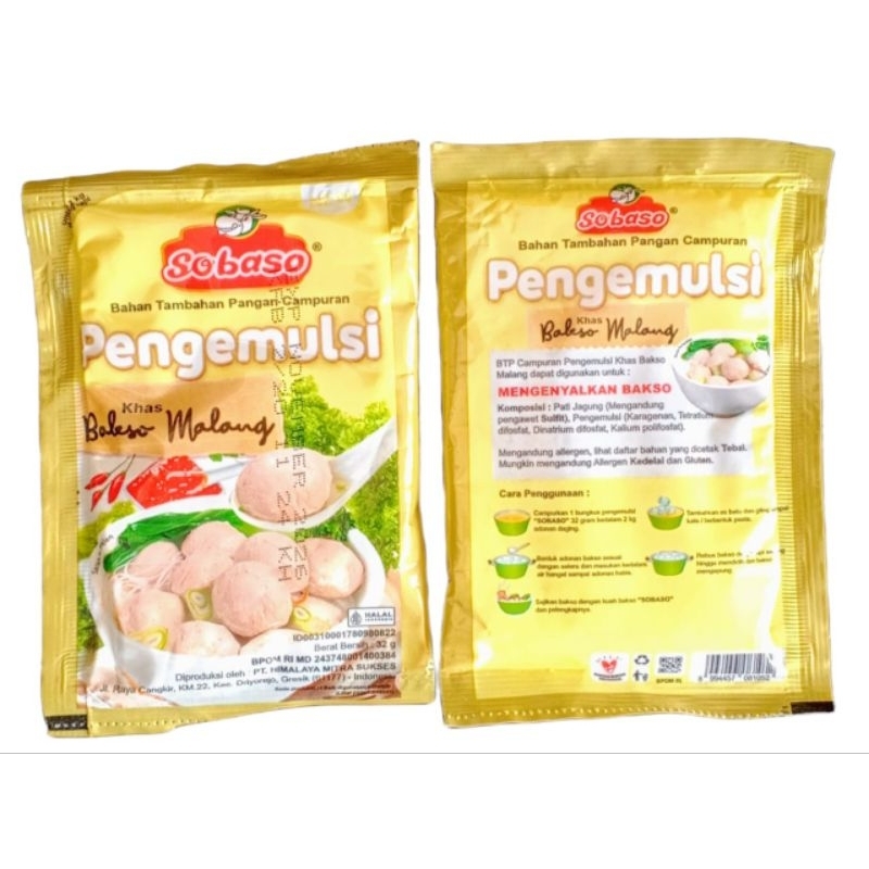 

Pengenyal bakso dan emulsifier khas bakso Malang Sobaso 32 gr (isi 10 pcs)
