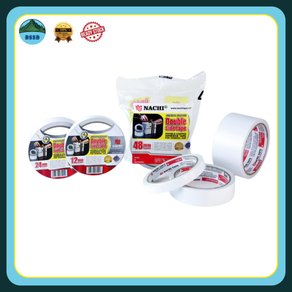 

Double Tape | Isolasi Dua Sisi | Nachi Double Tip 1 Rol | Ukuran 12mm, 24 mm, 48mm