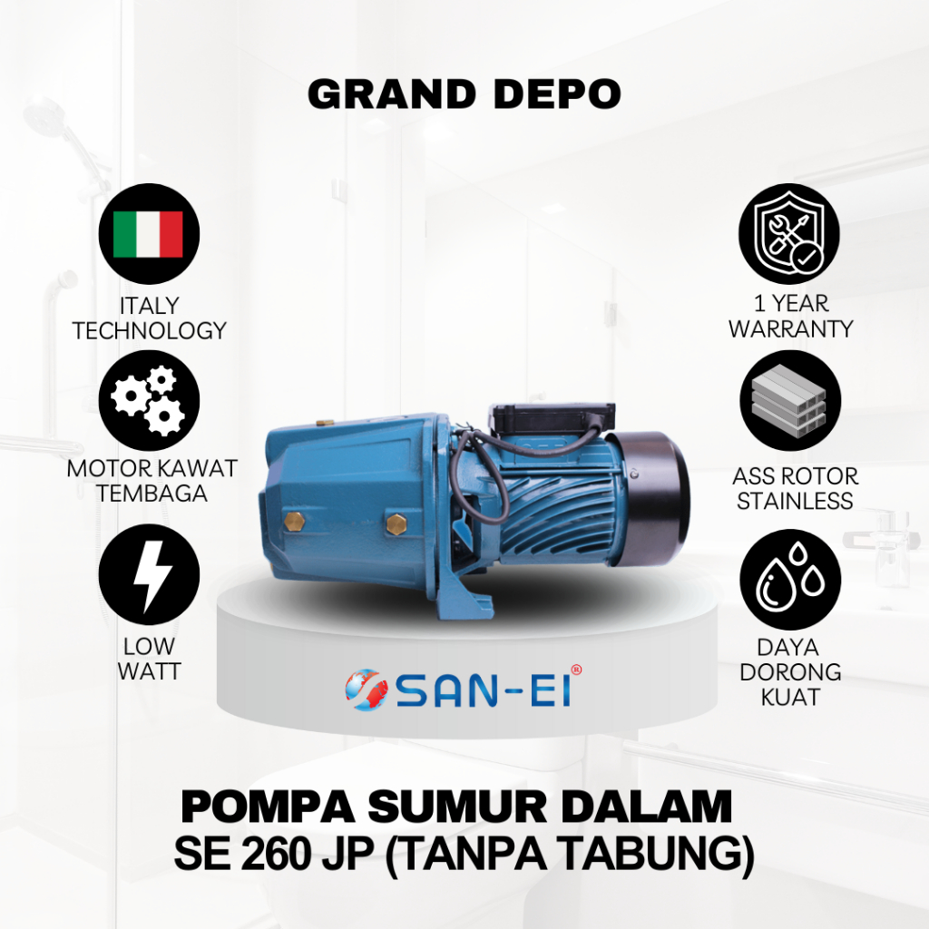 San Ei Pompa Air Sumur Dalam SE 260 JP - Tanpa Tabung / Pompa Air Jet Pump San Ei
