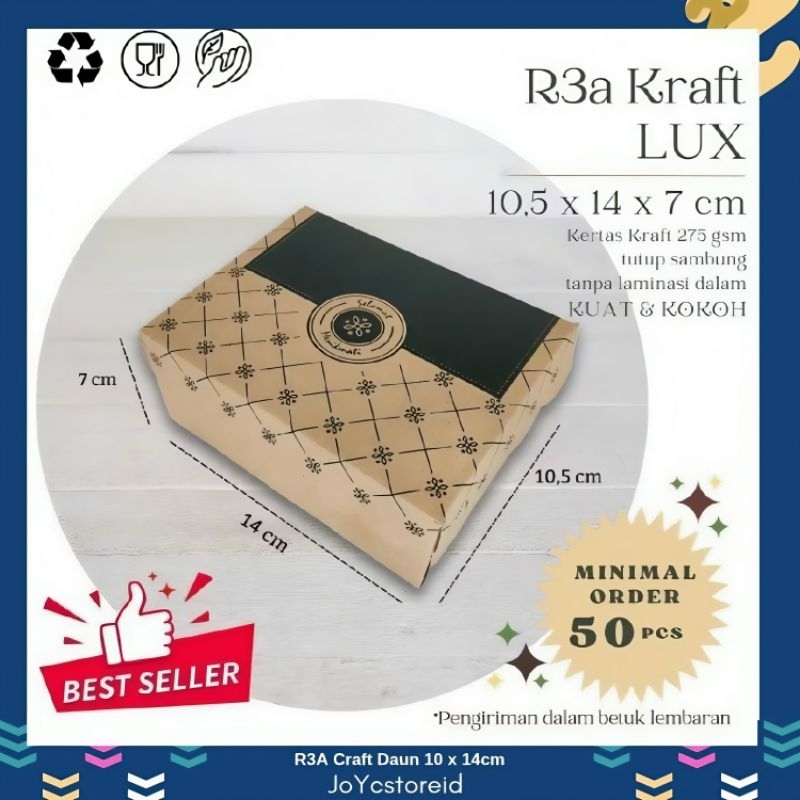 

Dus Kotak Kue R3A Kraft Lux | Dus Jajan | Dus Snack | Box Jajan