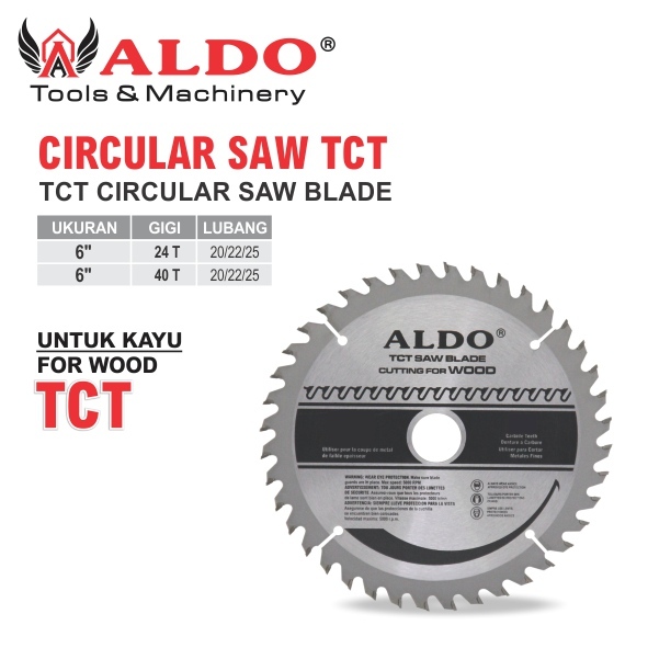 CIRCULAR SAW TCT FOR WOOD UKURAN 6 INCH / MATA PISAU POTONG KAYU TCT / MATA CIRCULAR SAW  TCT UNTUK 